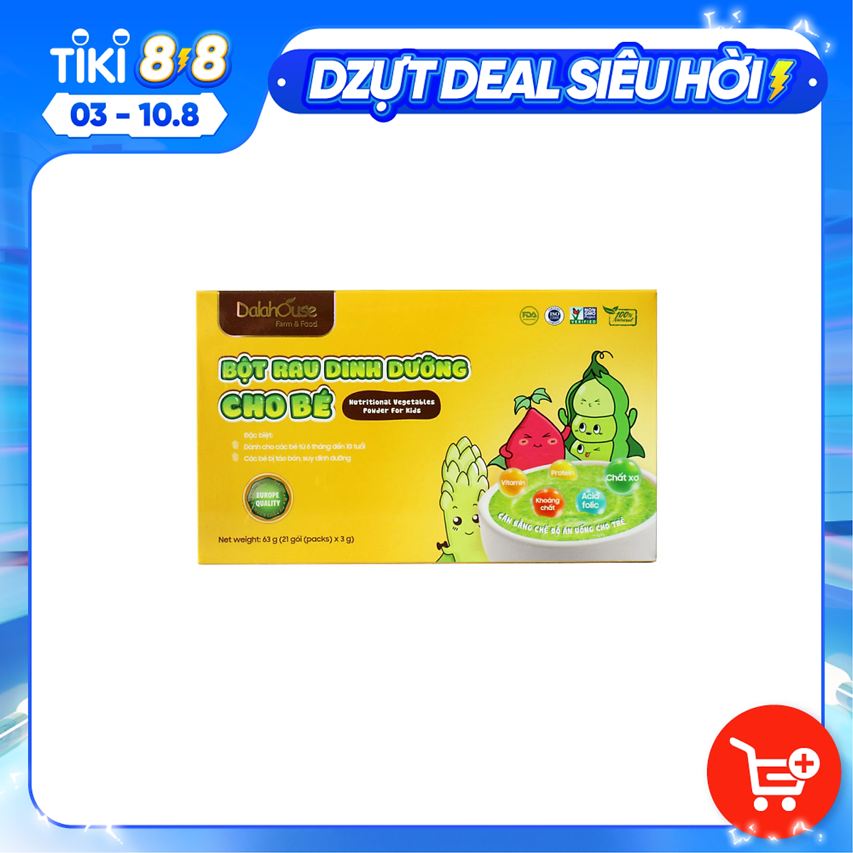 Bột rau dinh dưỡng cho bé Dalahouse - 7 vị với 7 loại bột rau giàu dưỡng chất - Cân bằng chế độ dinh dưỡng cho trẻ