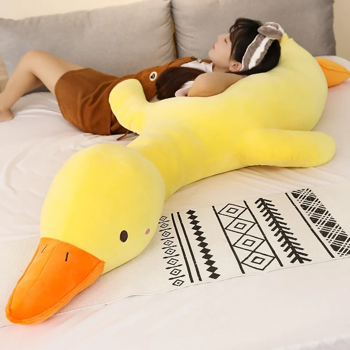 Thú nhồi bông vịt trầm cảm vàng dễ thương - Size từ 70cm đến 1m6 - Quà tặng gấu bông vịt vàng cute.