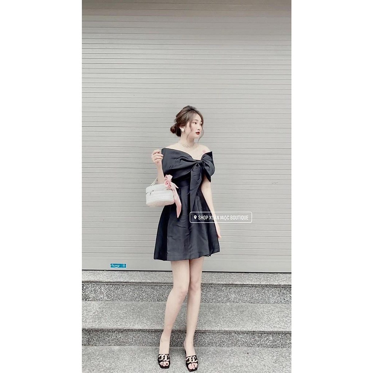 Sơ mi CT nơ cổ lệch đính cúc LEIKA #27 Sơ mi CT nơ cổ lệch đính cúc LEIKA