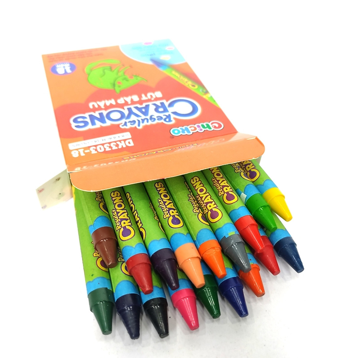 Bút Sáp Màu Chicko Regular Crayons - 18 Màu - DK3303-18