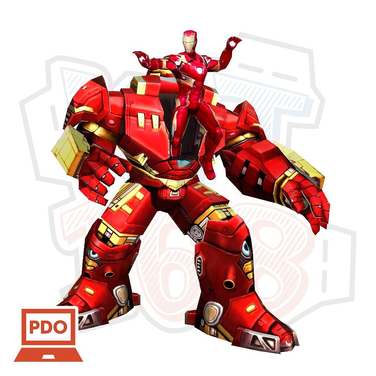 Mô Hình Kim Loại 3D Lắp Ráp Piececool Marvel The Hulk Buster IP014RG   ArtPuzzlevn