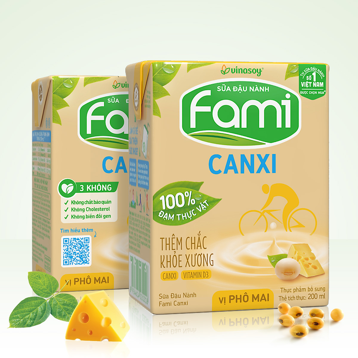 Thùng Sữa đậu nành Fami Canxi vị Phô Mai ( 200ml x 36 Hộp )