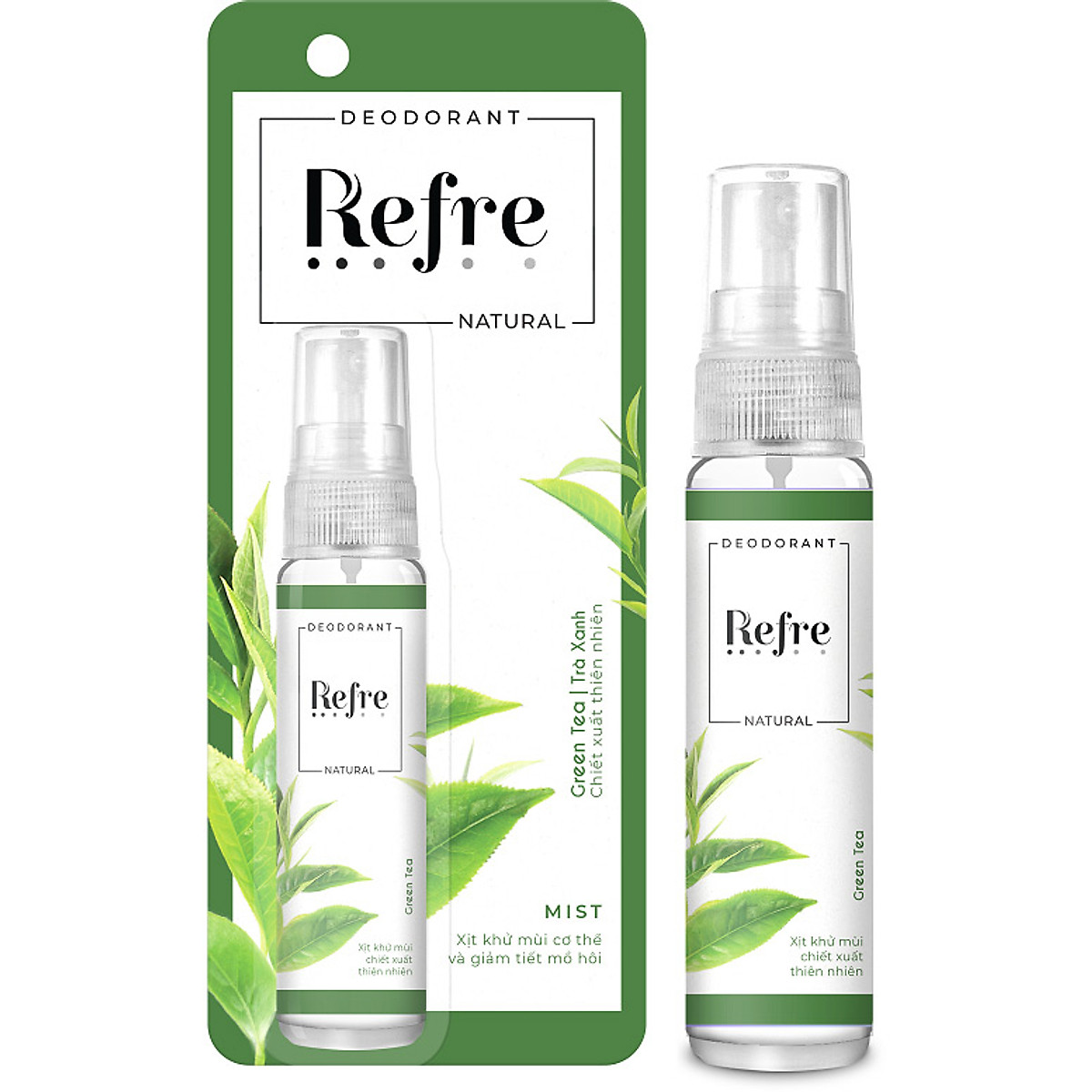 Xịt khử mùi chiết xuất thiên nhiên Refre Natural Green Tea Hương Trà Xanh (30ml)