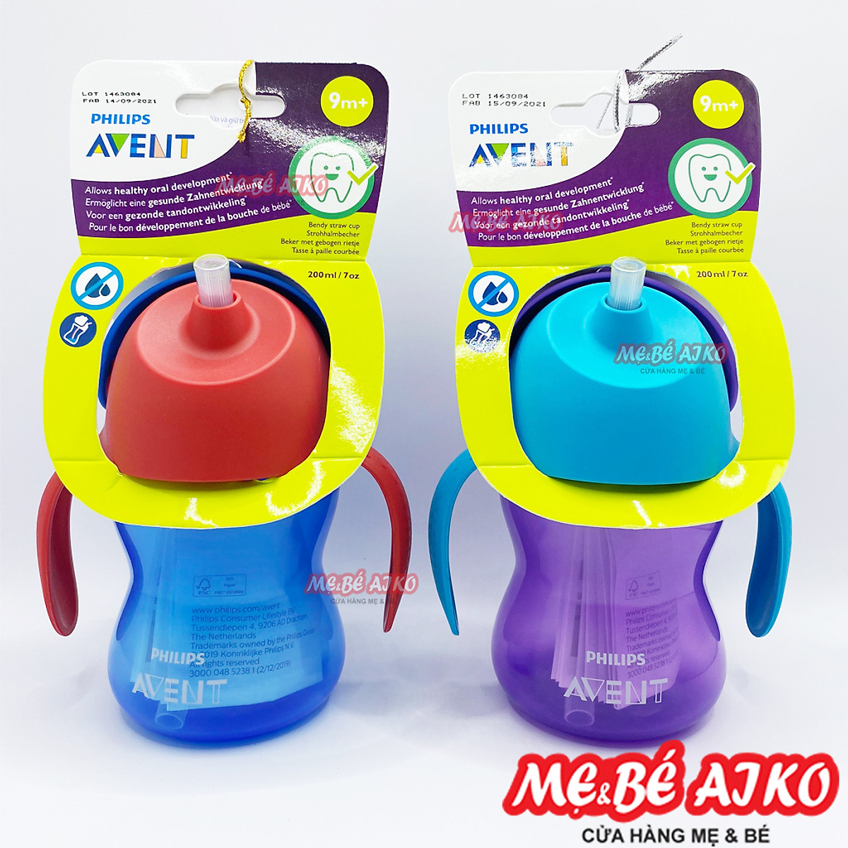 Mua Bình tập uống bằng nhựa có ống hút Philips Avent (200ml/7oz) cho bé từ  9 tháng tuổi 796/00 - Màu ngẫu nhiên tại MẸ VÀ BÉ AIKO