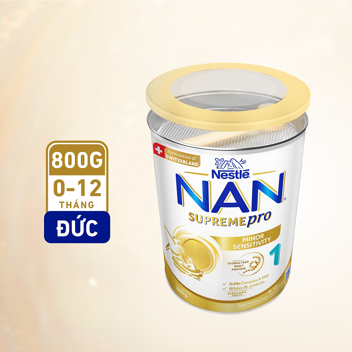 Thùng 6 lon sữa bột Nestlé NAN SUPREMEPRO 1 800g nhập khẩu Đức với 5HMO & đạm Gentle Optipro