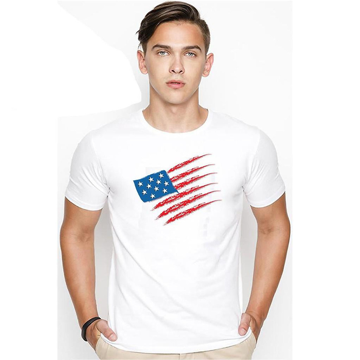 Áo thun in hình cờ Mỹ: Bạn là fan hâm mộ hình ảnh cờ Mỹ và muốn thể hiện tình yêu của mình? Với thiết kế độc đáo, áo thun in hình cờ Mỹ chắc chắn sẽ là món đồ thời trang yêu thích của bạn. Hãy xem ảnh để chọn cho mình chiếc áo ưng ý nhất.