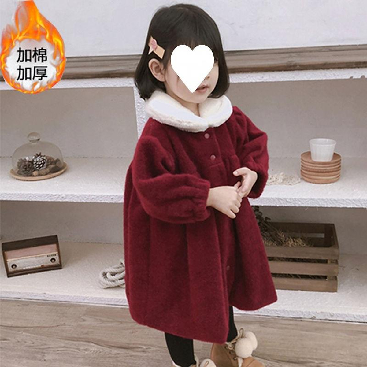 Giao Hàng Nhanh Bé Gái Thu Đông Bé Gái Dài Trung Bình Áo Khoác Nỉ ...