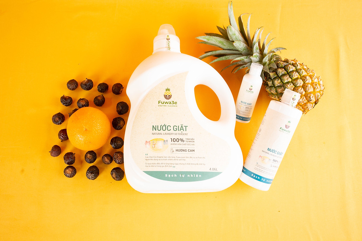Nước giặt quần áo hữu cơ Fuwa3e an toàn cho bé chuyên giặt lụa hương cam 100ml