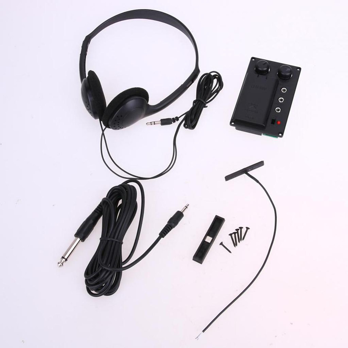 Set Violin EQ Piezo Pickup Preamp w/ Headphone Plug For Electric Violin Instrumnent Accs