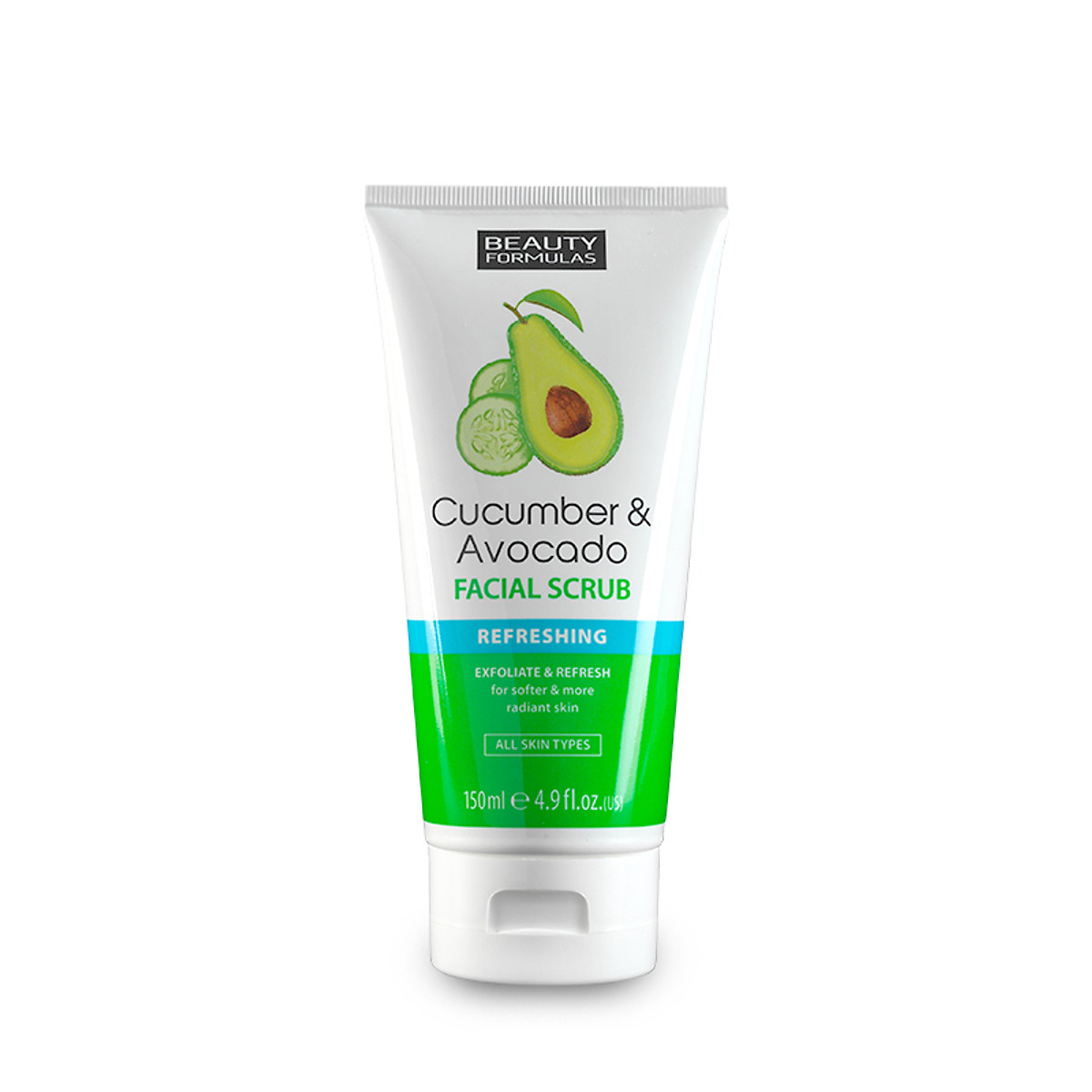 Sữa rửa mặt Beauty Formulas Cucumber & Avocado Facial Scrub 150ml - tẩy tế bào chết tinh chất dưa leo