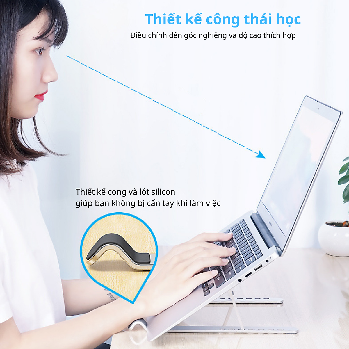 Giá Đỡ Laptop Hợp Kim Nhôm Cao Cấp Dễ Dàng Gấp Gọn, Giúp Tản Nhiệt Laptop, Máy Tính Xách Tay - 07 Nấc Điều Chỉnh Góc Độ. Hàng Chính Hãng Tamayoko