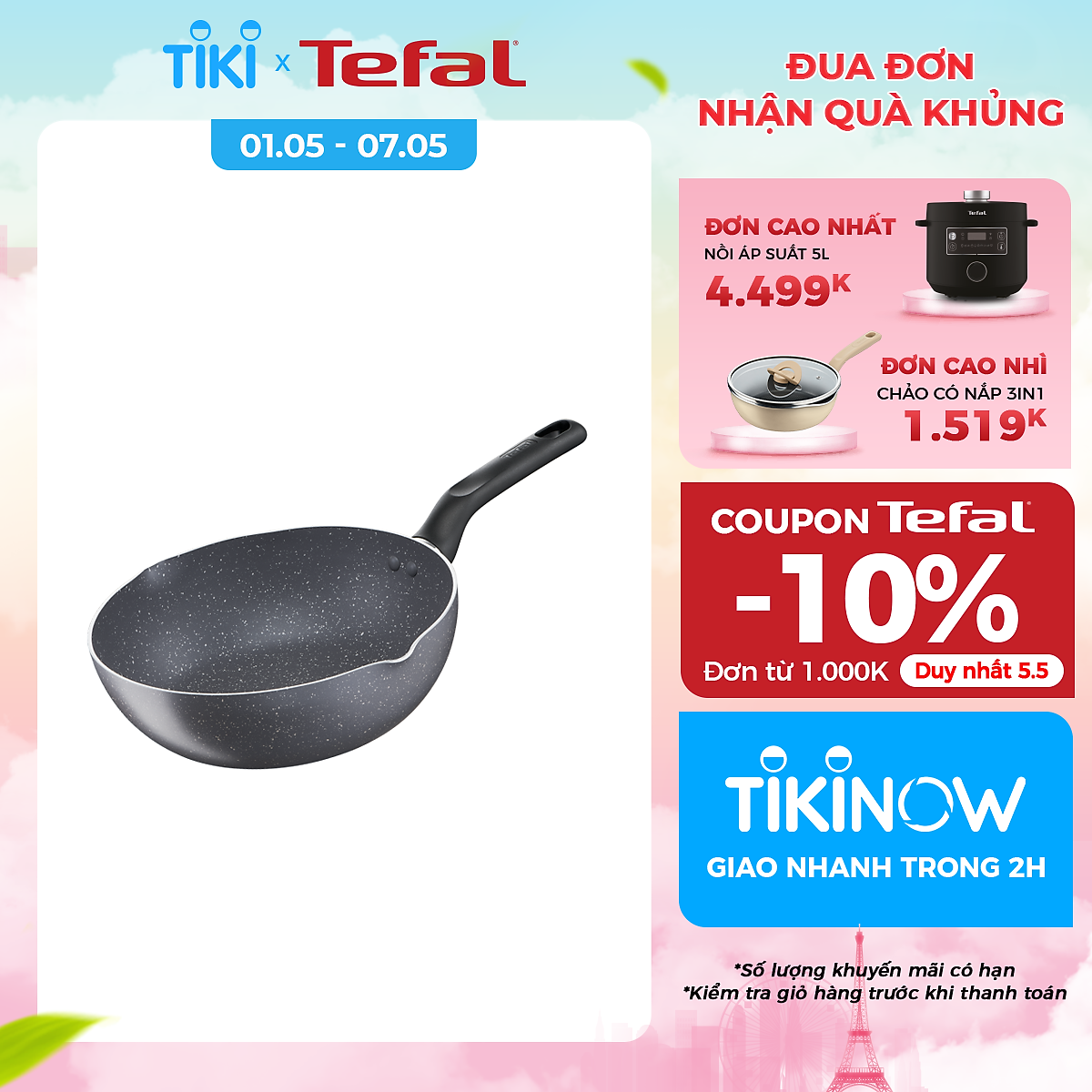 Mua Chảo sâu lòng chống dính Tefal Natura 28cm, dùng cho bếp gas và hồng  ngoại- Hàng chính hãng tại Tefal Official Store - Chính hãng