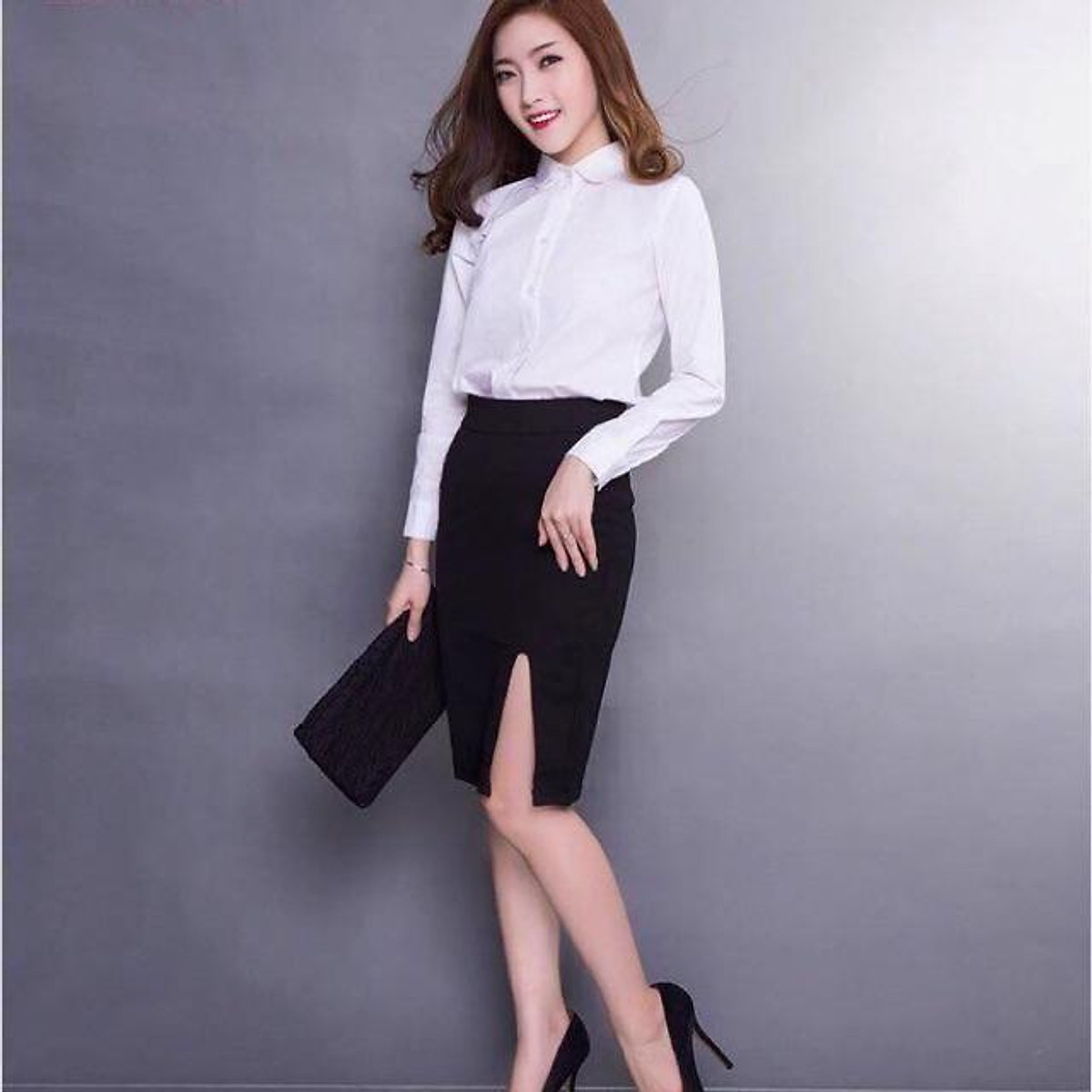 Chân váy xẻ trước Cao cấp SK2101 style Hàn Quốc chỉ có tại KRfashion váy  công