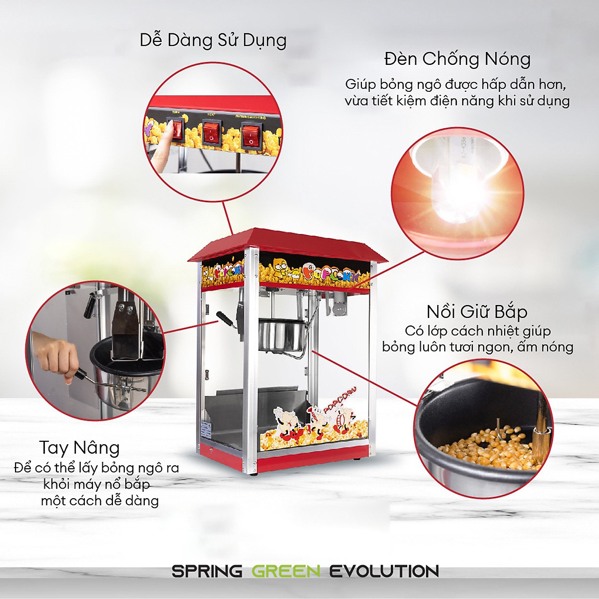 Máy Làm Bắp Rang Bơ, Máy Nổ Bỏng Ngô. Nổ Nhanh, Tiết Kiệm Điện. Hàng Nhập Khẩu Thái Lan