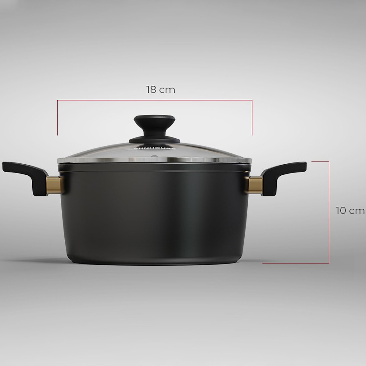 Nồi chống dính Ultra titanium Sunhouse - Dùng cho mọi loại bếp - Hàng chính hãng