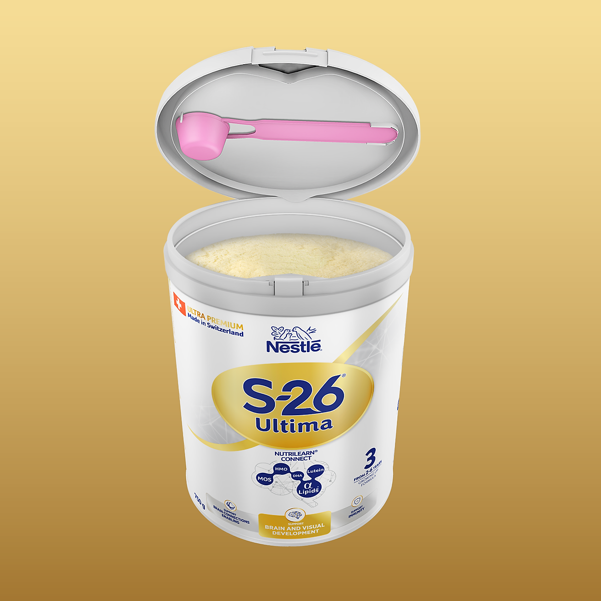 Sữa Bột Nestlé S-26 ULTIMA 3 (S26) 750G từ Thụy Sỹ độc quyền tăng tốc độ kết nối não bộ 2,5 lần với NUTRILEARN CONNECT Tặng ​Máy massage cổ​ (2-6 tuổi)