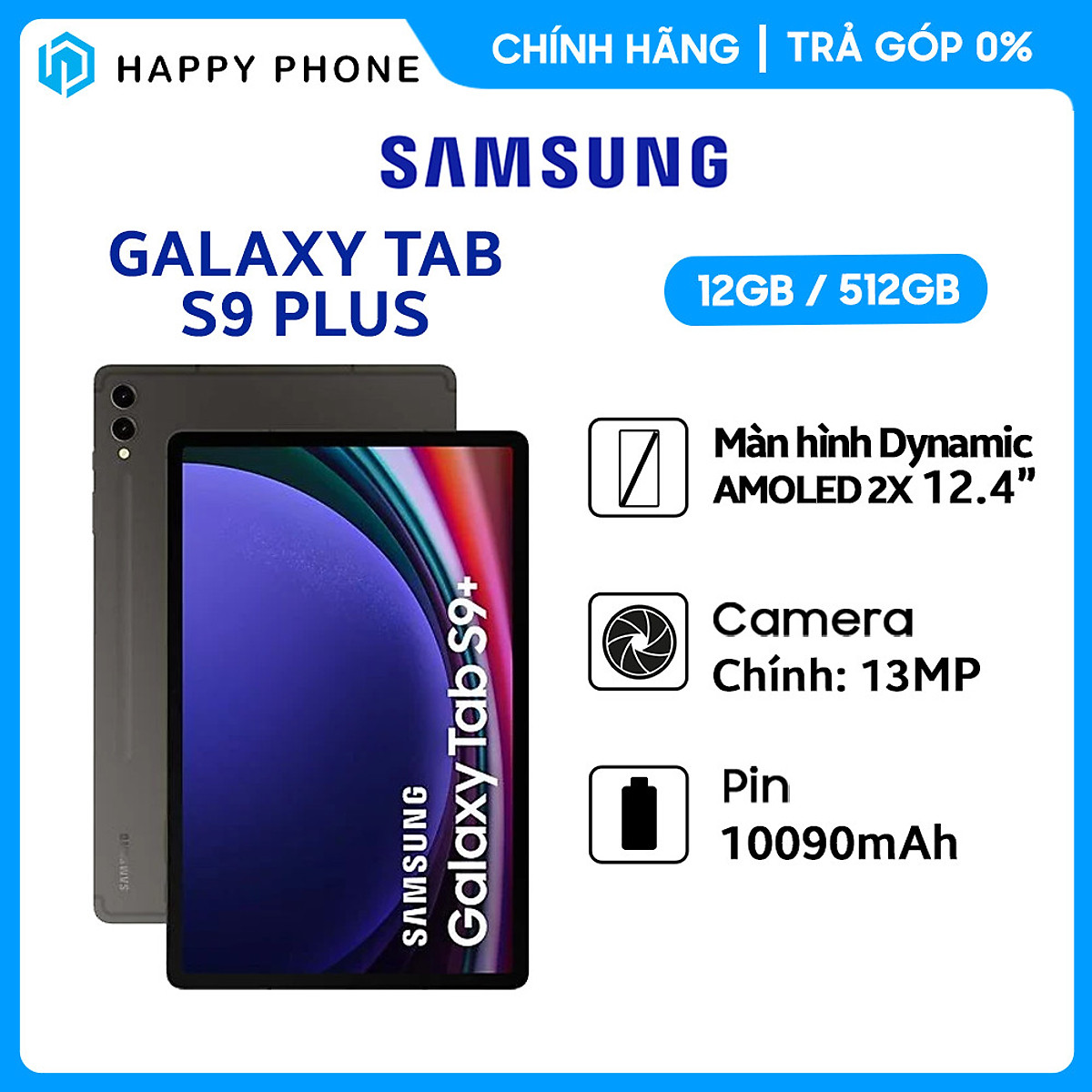 Samsung Galaxy Tab S9+ 5G (12GB/512GB) - Hàng chính hãng - Đã kích hoạt bảo hành điện tử