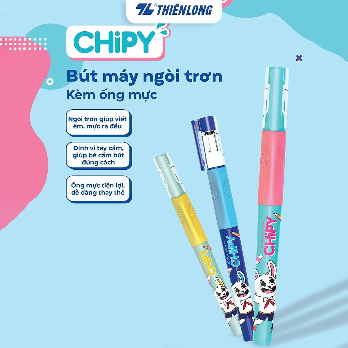 Bút máy CHiPY Thiên Long FTC-020 - Ngòi trơn, êm với ống mực tặng kèm
