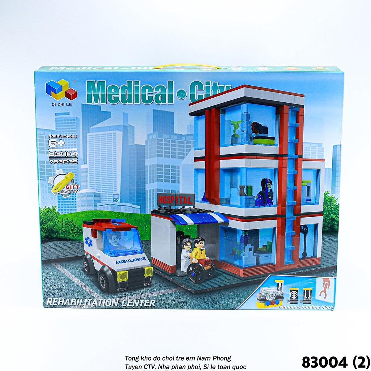 Bộ đồ chơi Lego Thành phố city xếp mô hình nhà hàng siêu thị sáng tạo