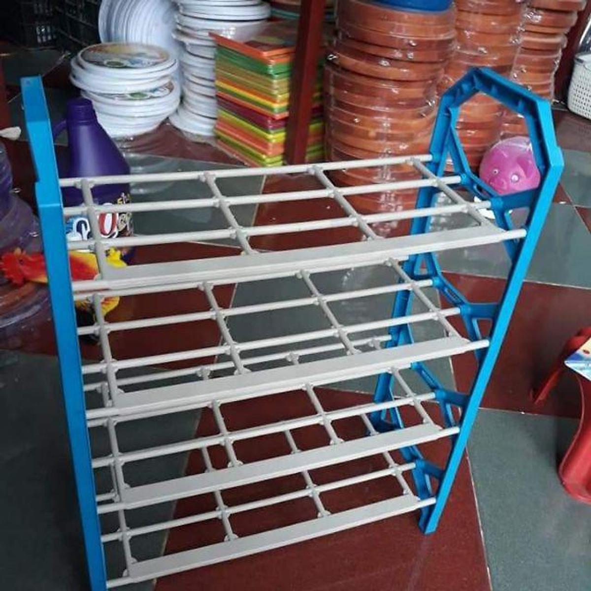 Kệ Để Giày Nhựa 4 Tầng Nhỏ Gọn - Tiện Ích - Chịu Lực Tốt - Dễ Tháo Lắp Màu Ngẫu Nhiên