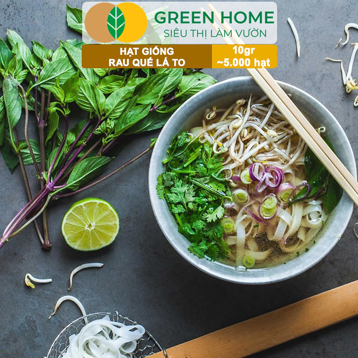 Hạt Giống Rau Quế Greenhome, Gói 10gr~5000 hạt, Húng Quế, Dễ Trồng Quanh Năm, Nảy Mầm Cao, Thu Hoạch Nhanh, Năng Suất Cao G07