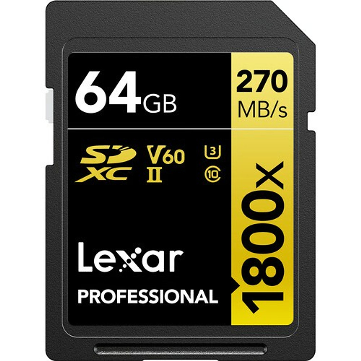 Thẻ nhớ máy ảnh / máy quay phim Lexar Professional 1800x SDXC UHS-II U3 V60 - Chất lượng video 4K, tốc độ đọc 270mb/s - Hàng chính hãng