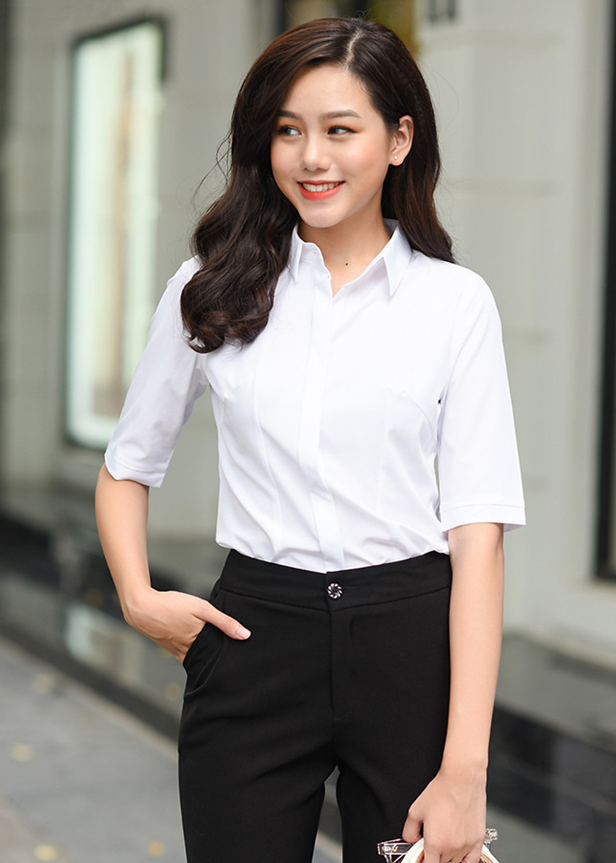 Áo Sơ Mi Nữ Căn Bản Tay Ngắn Sea Collection 11718 Lazadavn #14 Áo Sơ Mi Nữ Căn Bản Tay Ngắn Sea Collection 11718 Lazadavn