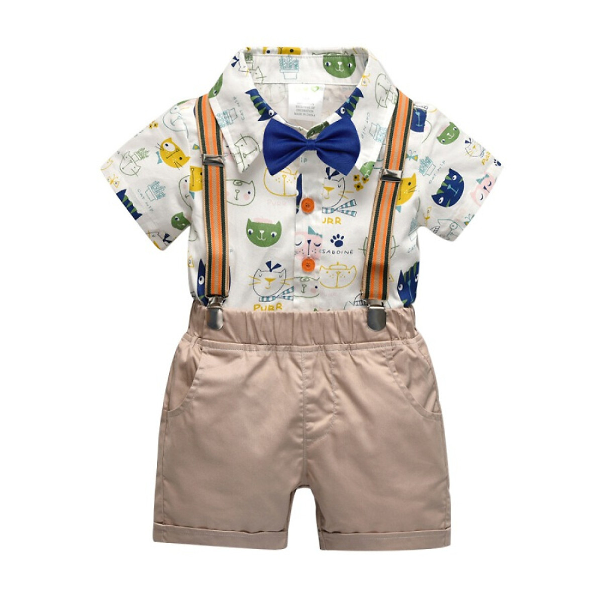 Mua Gentleman Kids Boys Clothes Children Clothing Sets Summer Baby Boy  Cartoon Print T-Shirt Suspender Short Pants Outfits