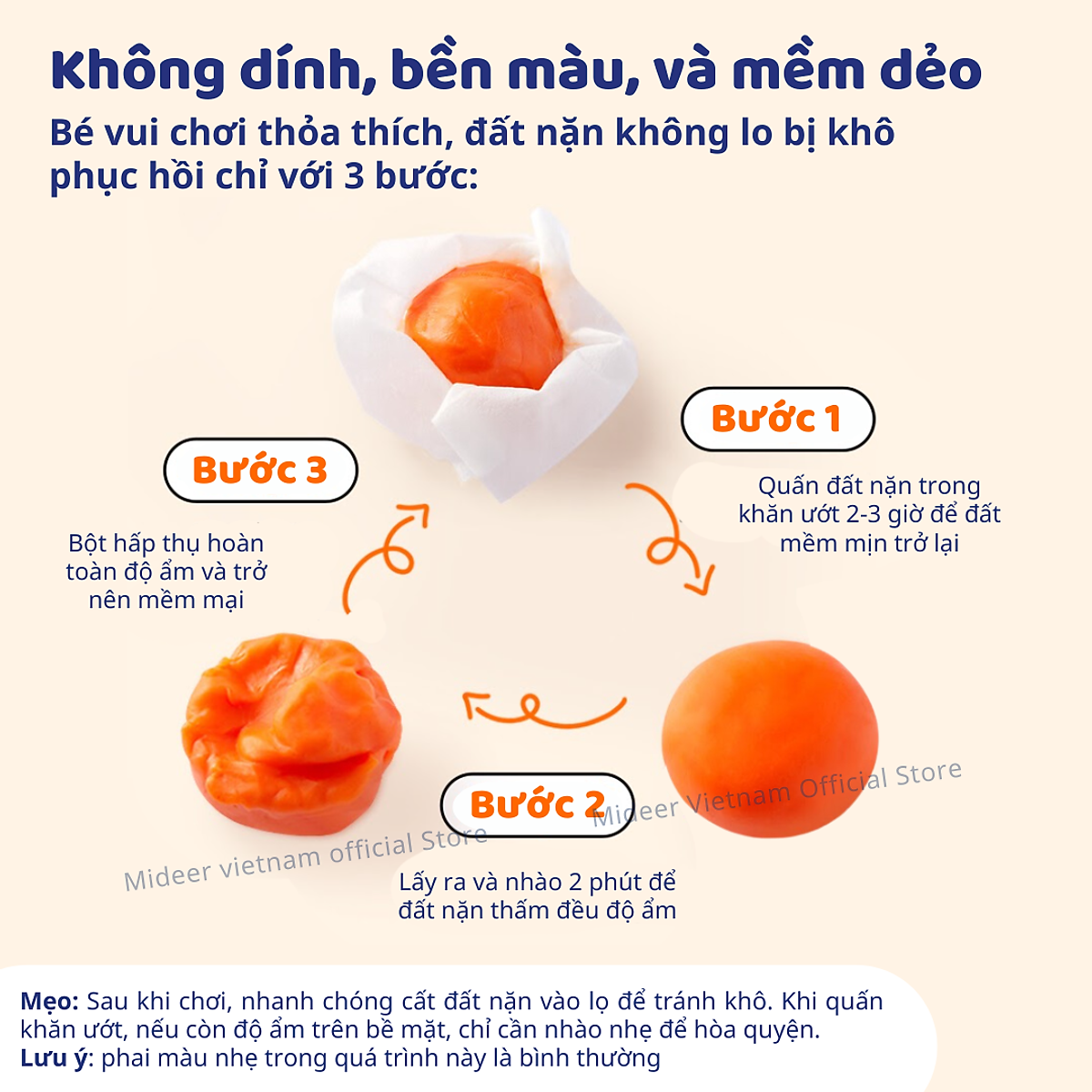 Đất nặn an toàn cho bé hữu cơ không dính tay mideer Mellow Dough Clay