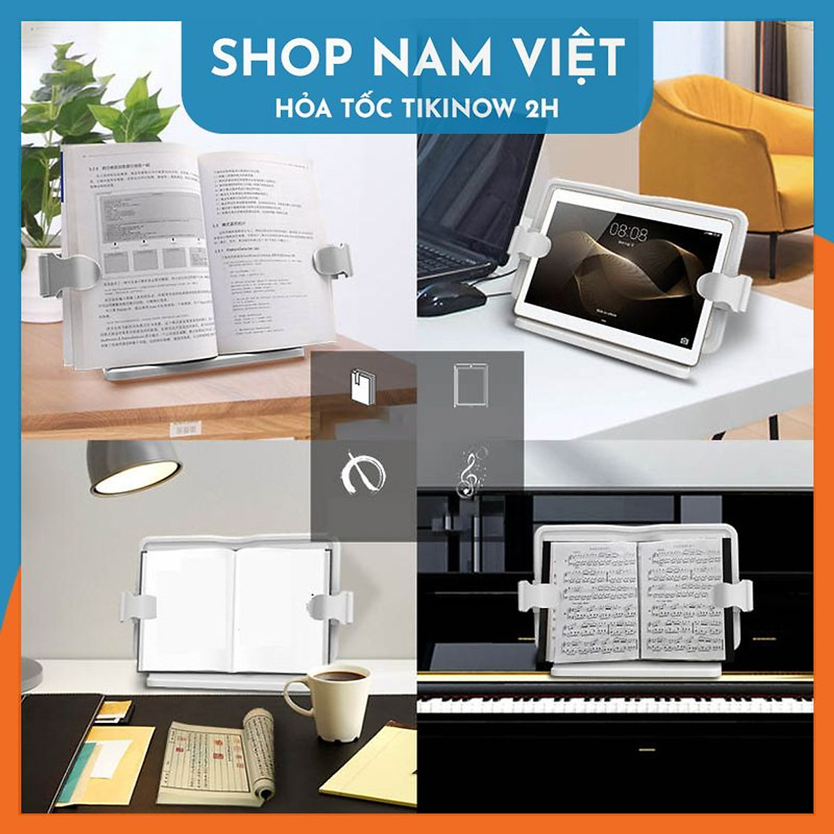 Giá Kẹp Đọc Sách Chống Cận Giá Đỡ Máy Tính Bảng Điều Chỉnh 180°