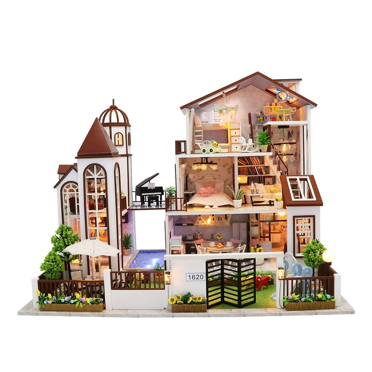 Mô hình nhà gỗ DIY Nhà búp bê Pink Girl chính hãng giá rẻ