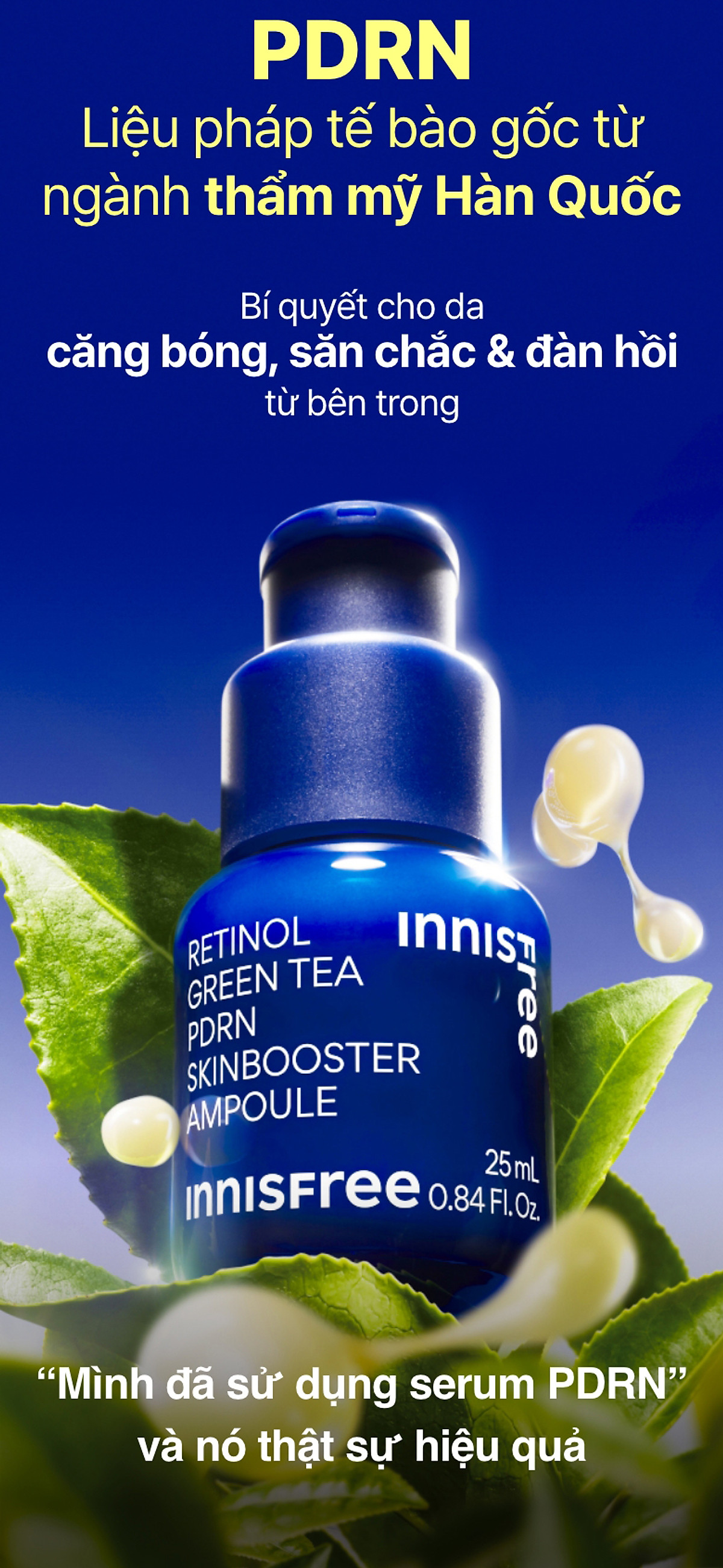 Serum Retinol PDRN tế bào gốc trà xanh cho da căng bóng đàn hồi 25ml