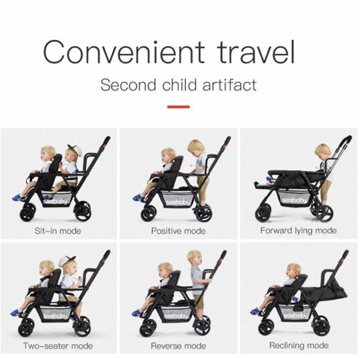 Xe Đẩy Đôi Seebaby T12