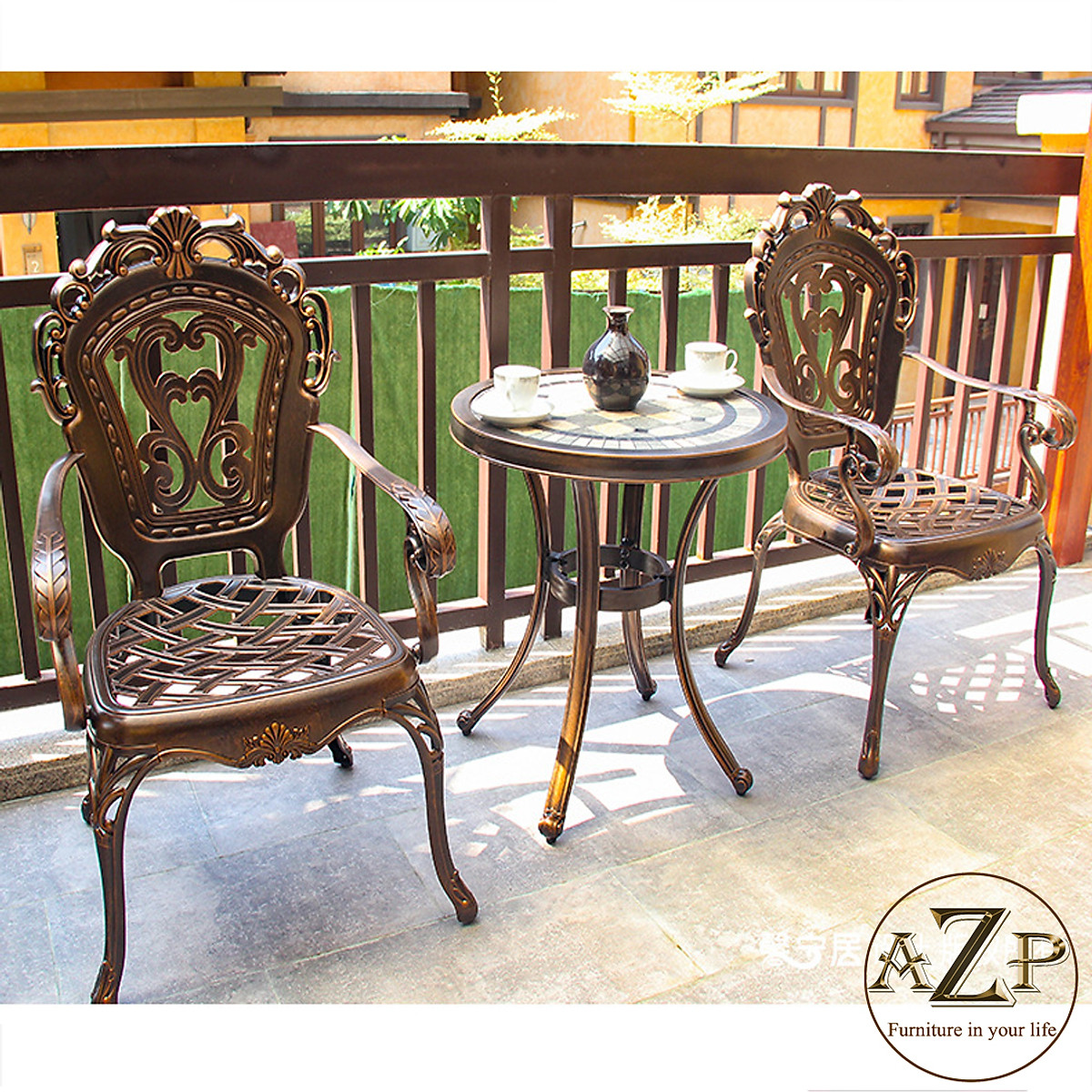 Ghế Sân Vườn Ngoài Trời Outdoor Ban Công (100 Nhôm Đúc) Hàng Nhập Khẩu 100.