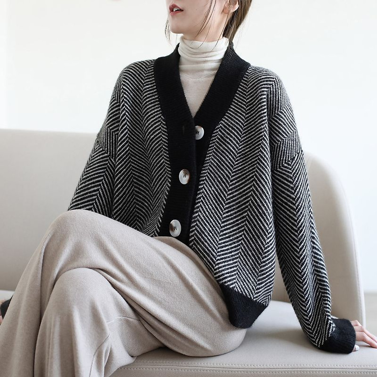 Áo khoác len dệt kim nữ phiên bản Hàn Quốc mã 1196 - Áo cardigan nữ Áo Khoác Len Dệt Kim Nữ Phiên Bản Hàn Quốc Mã 1196 - Áo Cardigan Nữ