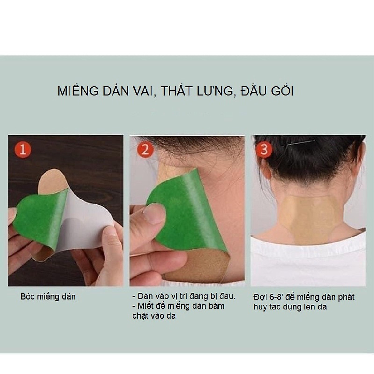 Hộp 12 Miếng Dán Ngải Cứu Vai Gáy Giảm Đau Cổ Vai Gáy, Thải Độc - Miếng Dán Vai Gáy Đông Y Thảo Dược Giảm Đau Lưng, Thoái Hóa Cột Sống - Hộp 12 Miếng Dán Tiện Lợi