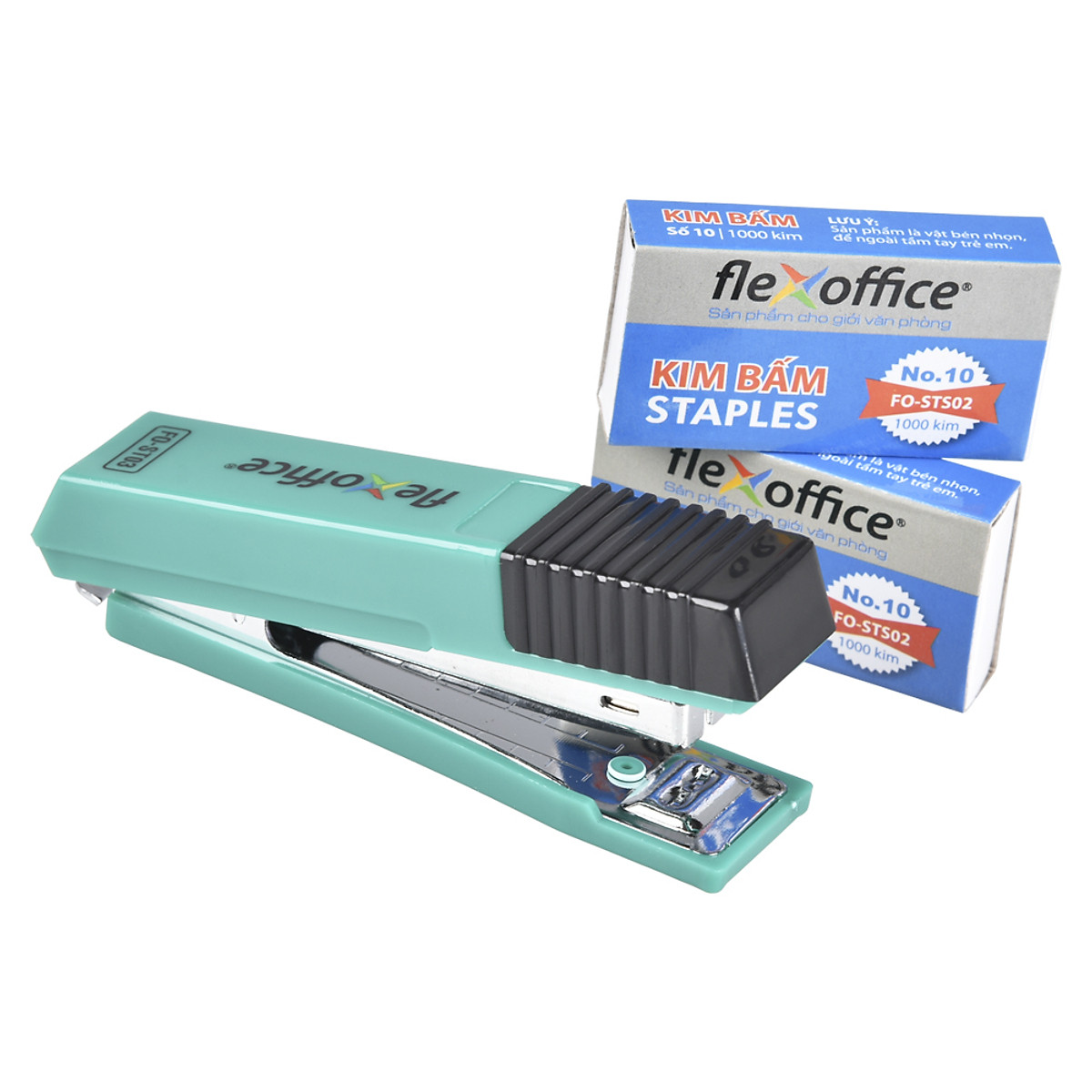 Bộ bấm kim số 10 và kim bấm Flexoffice FO-ST03-S2