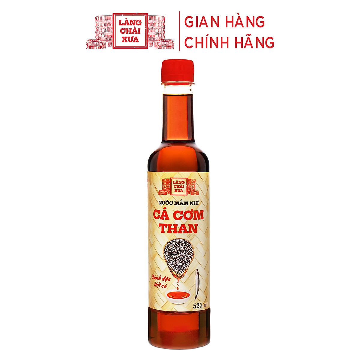 Đặc Sản Phan Thiết - Thùng 6 Chai Nước Mắm Nhỉ Cá Cơm Than Làng Chài Xưa 525Ml/Chai Sánh Đặc Thịt Cá 300 Năm Truyền Thống