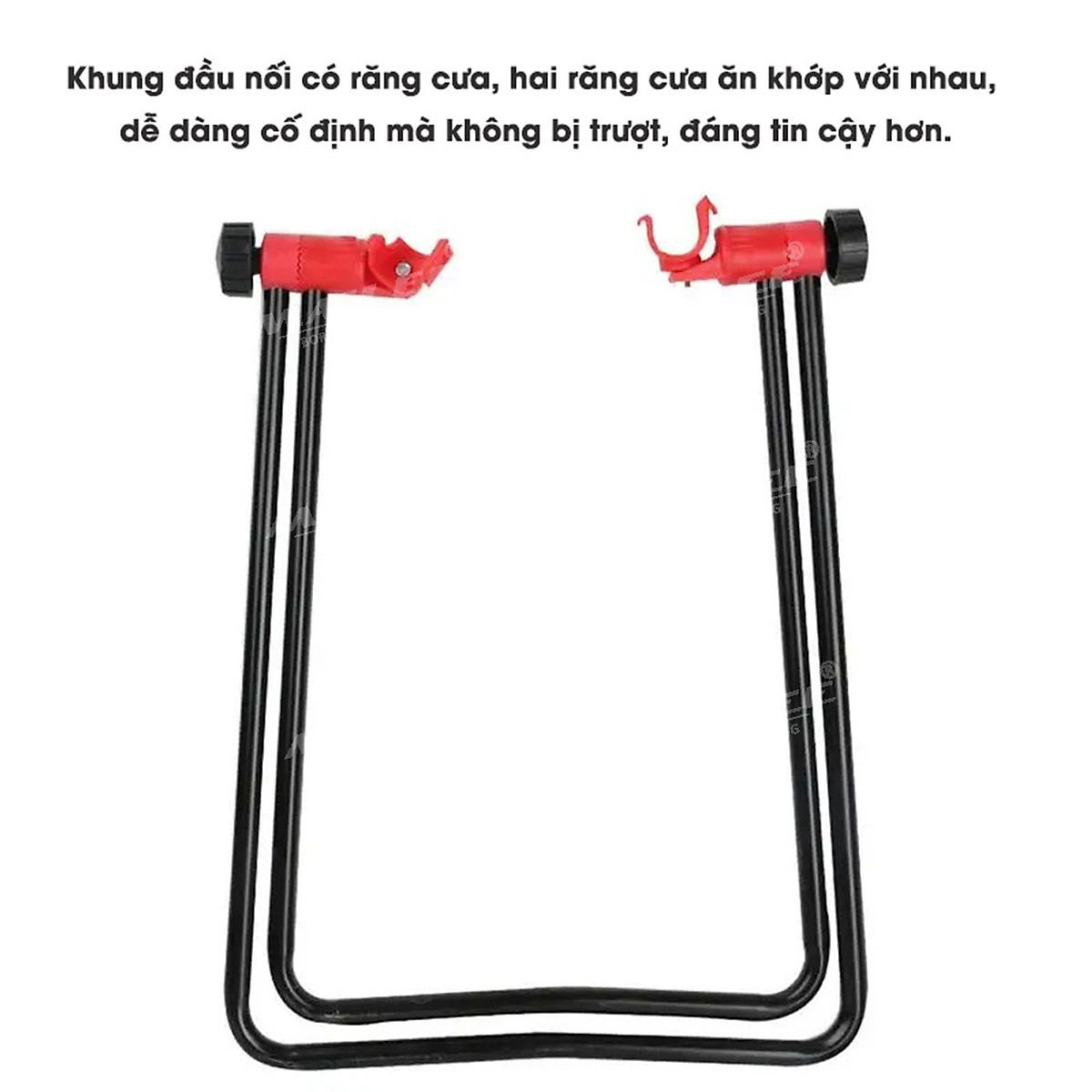 Giá đỗ xe đạp chân chóng cố định chữ U móc đỏ giúp dựng đứng xe đạp để sửa chữa/ bảo dưỡng, khung kim loại, móc nhựa ABS (1 cỡ có điều chỉnh) - Mai Lee