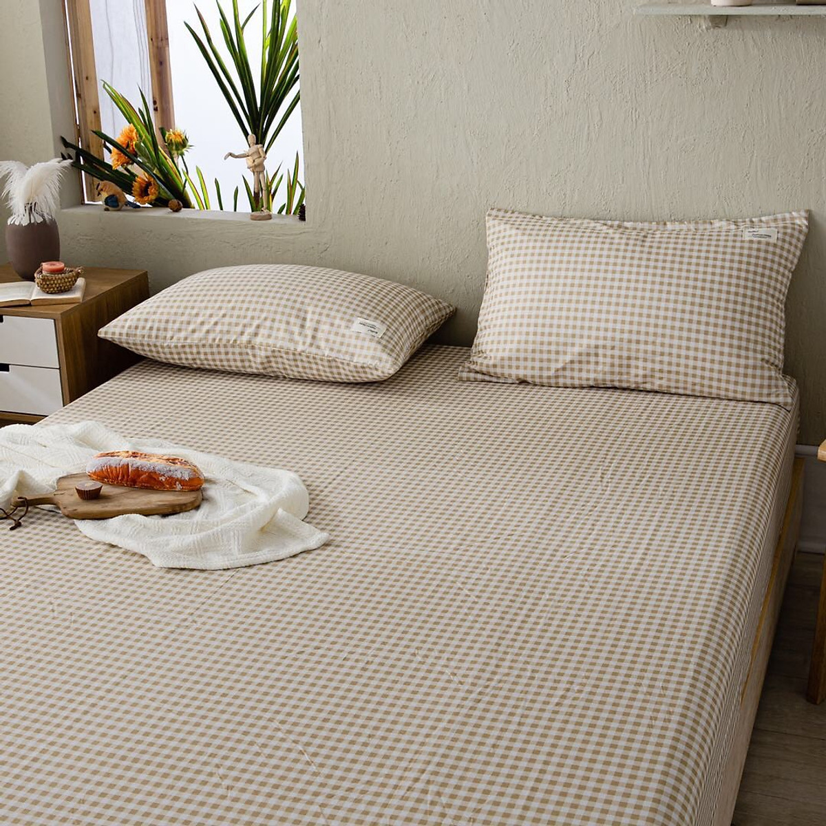 Bộ ga giường cotton Tici kẻ LIDACO cao cấp (Nhiều mẫu lựa chọn)