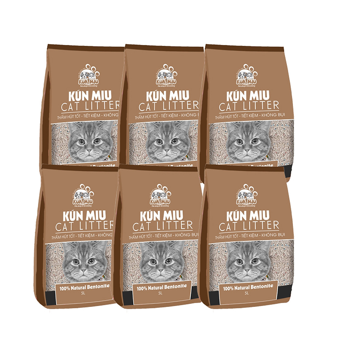 Mua 6 Túi Cát Vệ Sinh Mèo Kún Miu Hương Cà Phê (5L / Túi) Tại Kún Miu Pet Shop