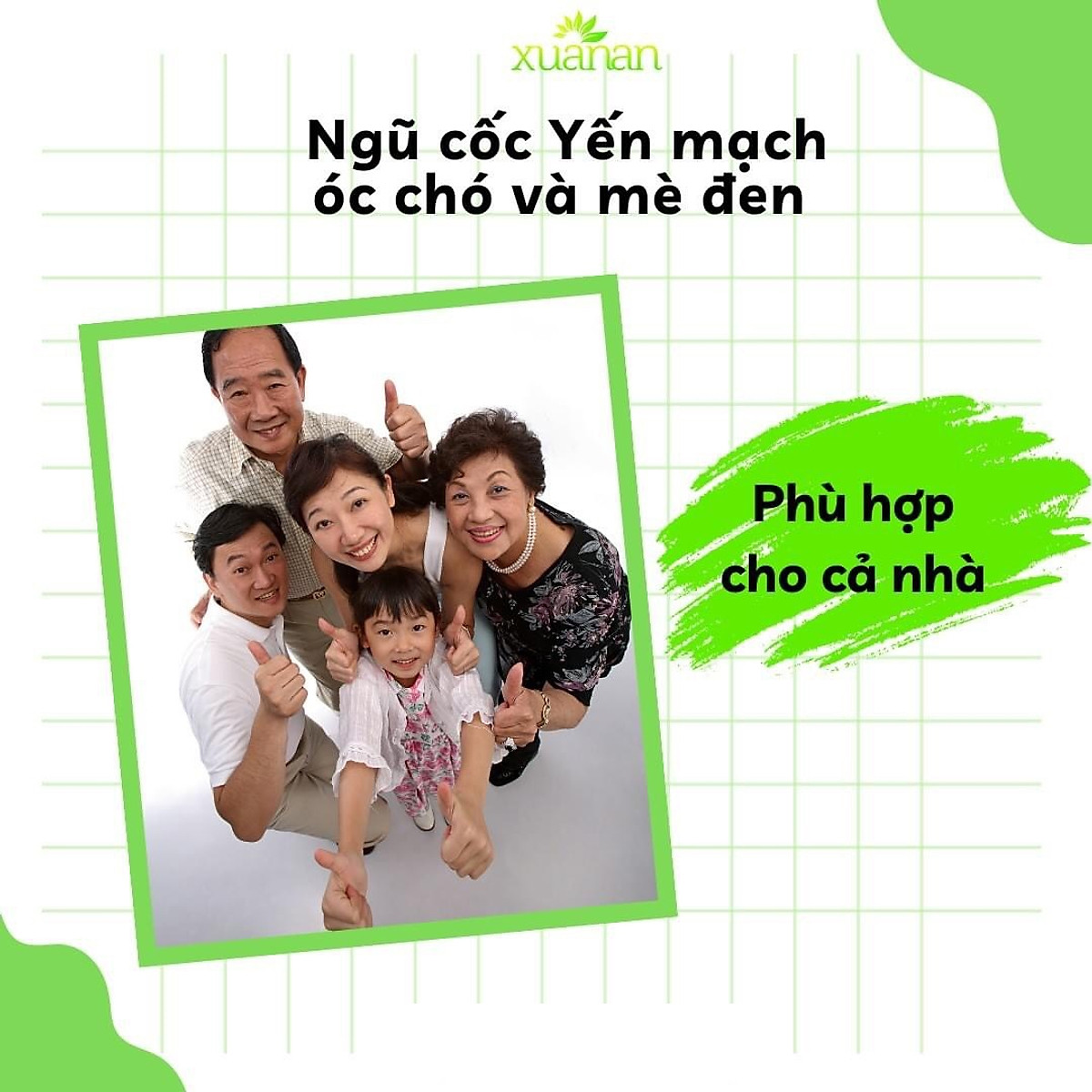 Ngũ Cốc Yến Mạch, Óc Chó Và Mè Đen Xuân An [ít đường] Túi 400G {25g*16 gói}