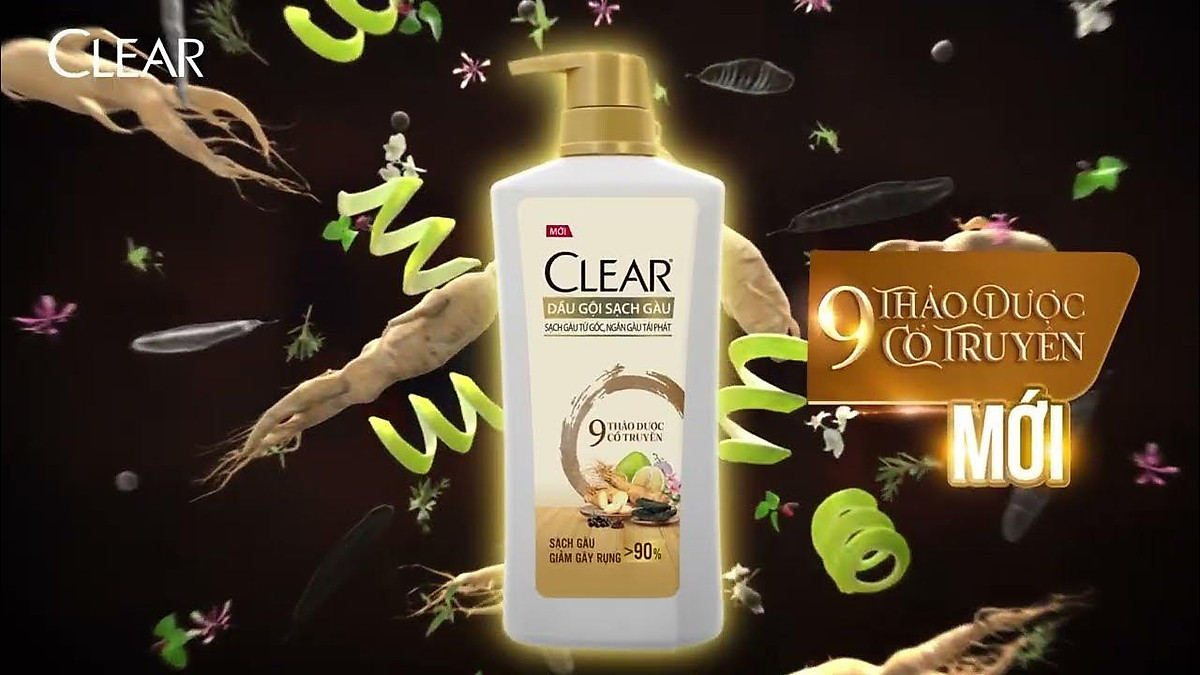 Dầu Gội Sạch Gàu Clear 9 Thảo Dược Cổ Truyền 630g (612ml)