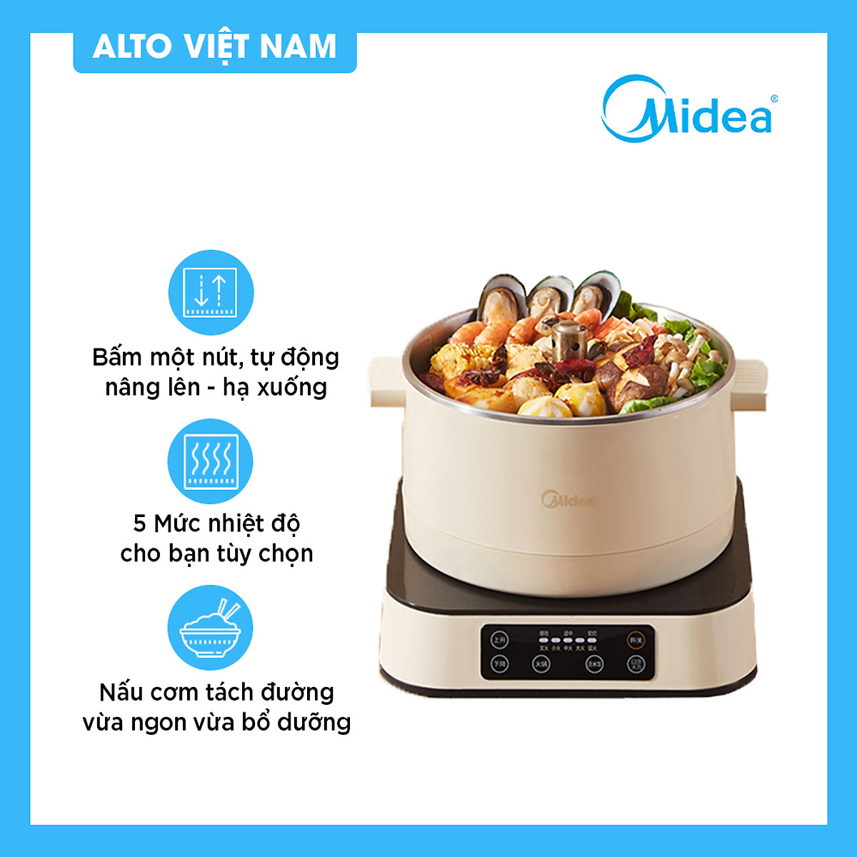 Nồi lẩu điện thang máy thông minh MIDEA MC-DY23P181 Hàng chính hãng