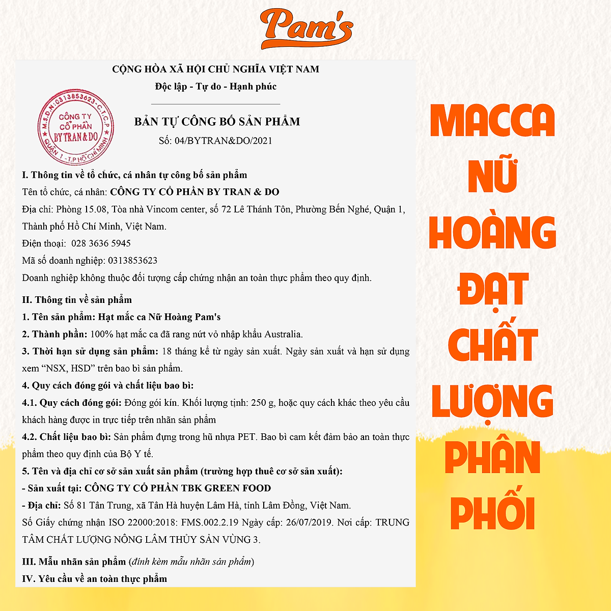 COMBO 2 Maccadamia Nữ Hoàng Nhập Khẩu Úc Pam's(250g) - Tách Tay, Sấy Chín Thơm Ngon