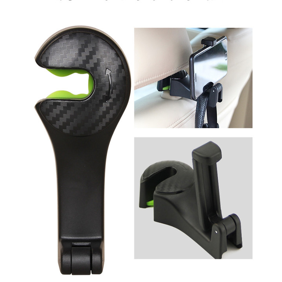 Móc treo đồ sau ghế kiêm giá đỡ điện thoại đa năng trên ô tô CS-G01