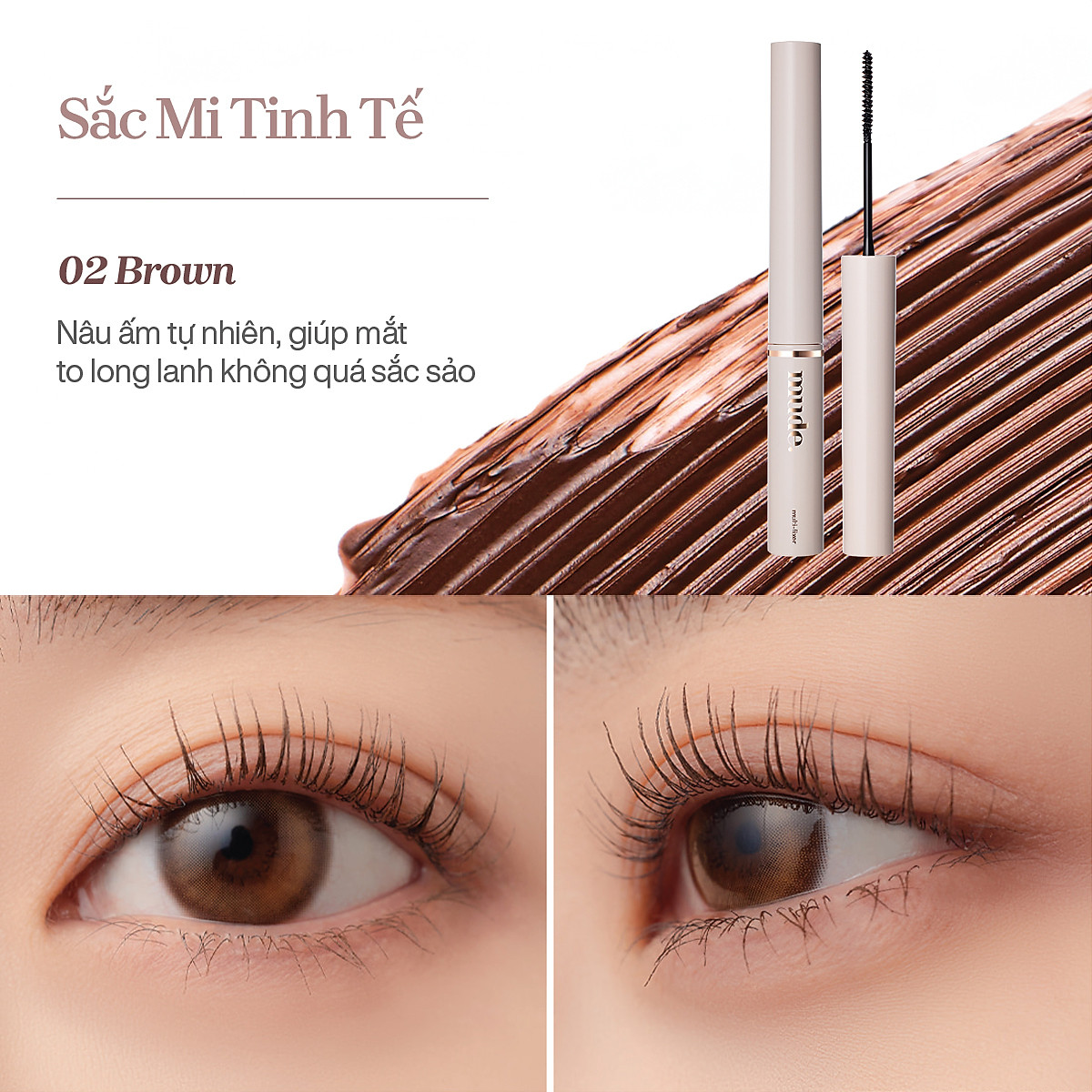 Mascara Chuốt Cong Dài Dày Mi Tự Nhiên Mude Inspire Skinny Curling Mascara (3ml)