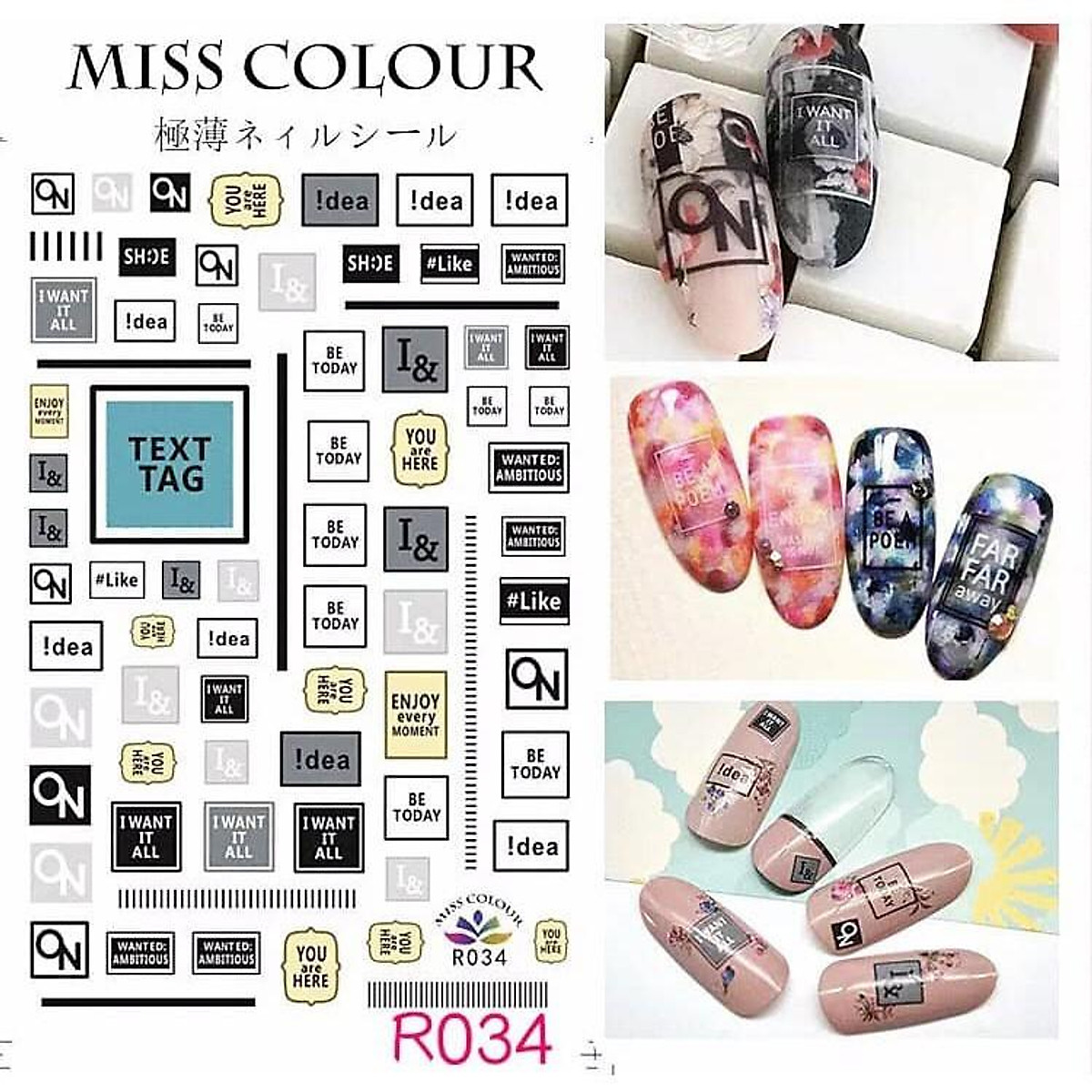 Miếng Dán Móng Tay 3D Nail Sticker Tráng Trí Hoa Văn Hoạ Tiết Chữ Viết evahome shop #20 Miếng Dán Móng Tay 3D Nail Sticker Tráng Trí Hoa Văn Hoạ Tiết Chữ Viết evahome shop