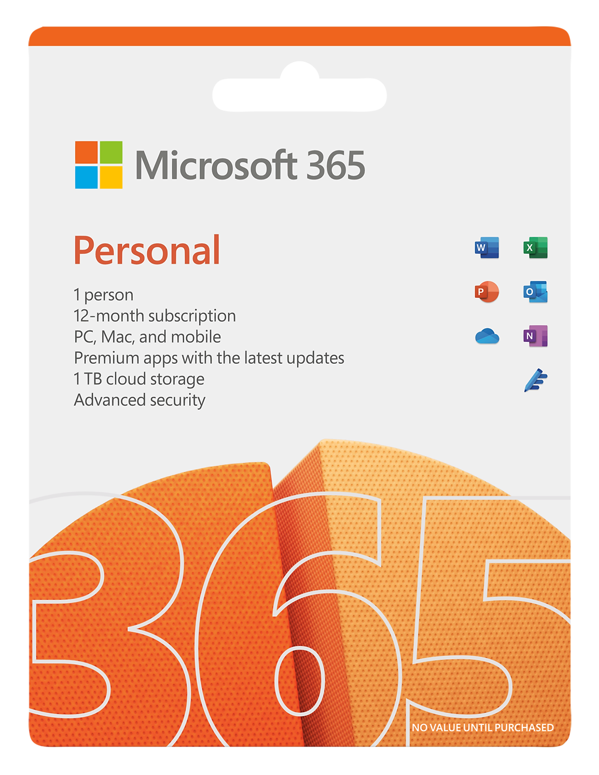 Phần mềm Microsoft 365 Personal English APAC EM Subscr 1YR Medialess P10 (QQ2-01896) - Hàng Chính Hãng