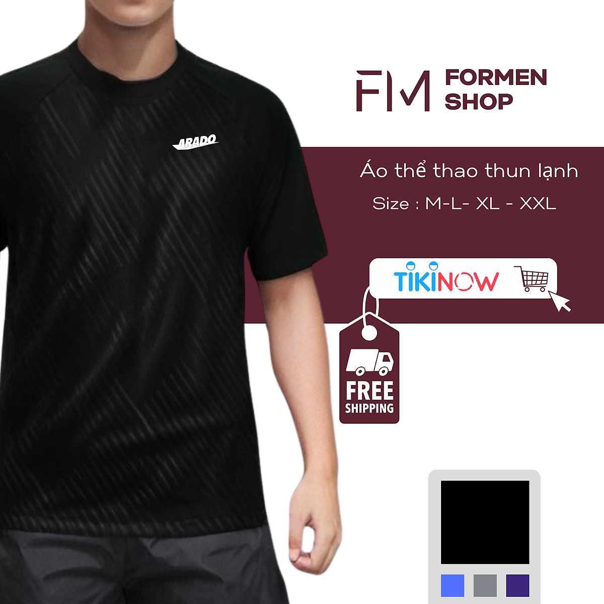 Áo thun nam cổ tròn tay ngắn, chất thun lạnh mềm mát, thấm hút mồ hôi, thoải mái vận động – FORMEN SHOP – FMTY001